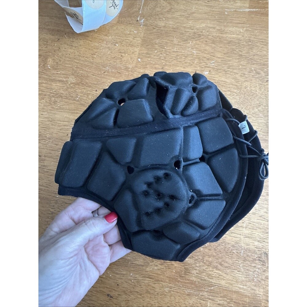 Surlim Soft Shell Helmet Black Padded Headgear Rugby/Flag Football/7:7 Size L